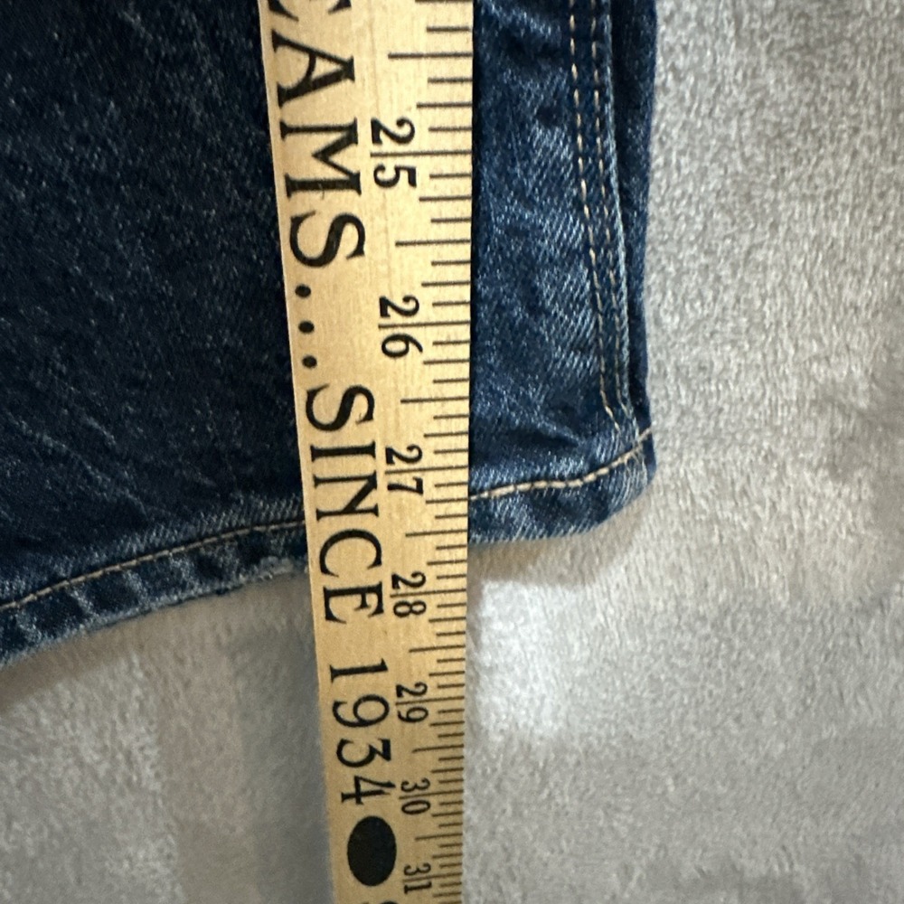 American Eagle Stretch Barrel Denim Jeans Women's 14 Stretch Curved Pockets Logo - Picture 11 of 11